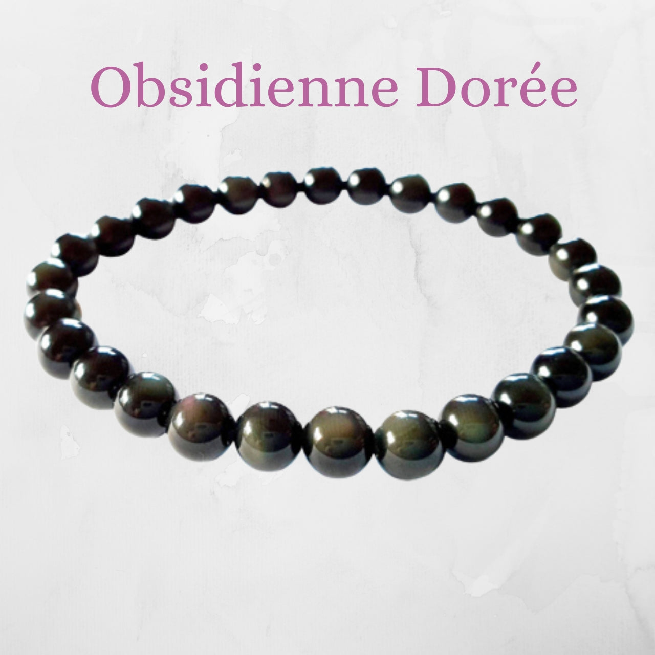 Bougie Bijoux des Lunes Karma - Bracelet Obsidienne Dorée