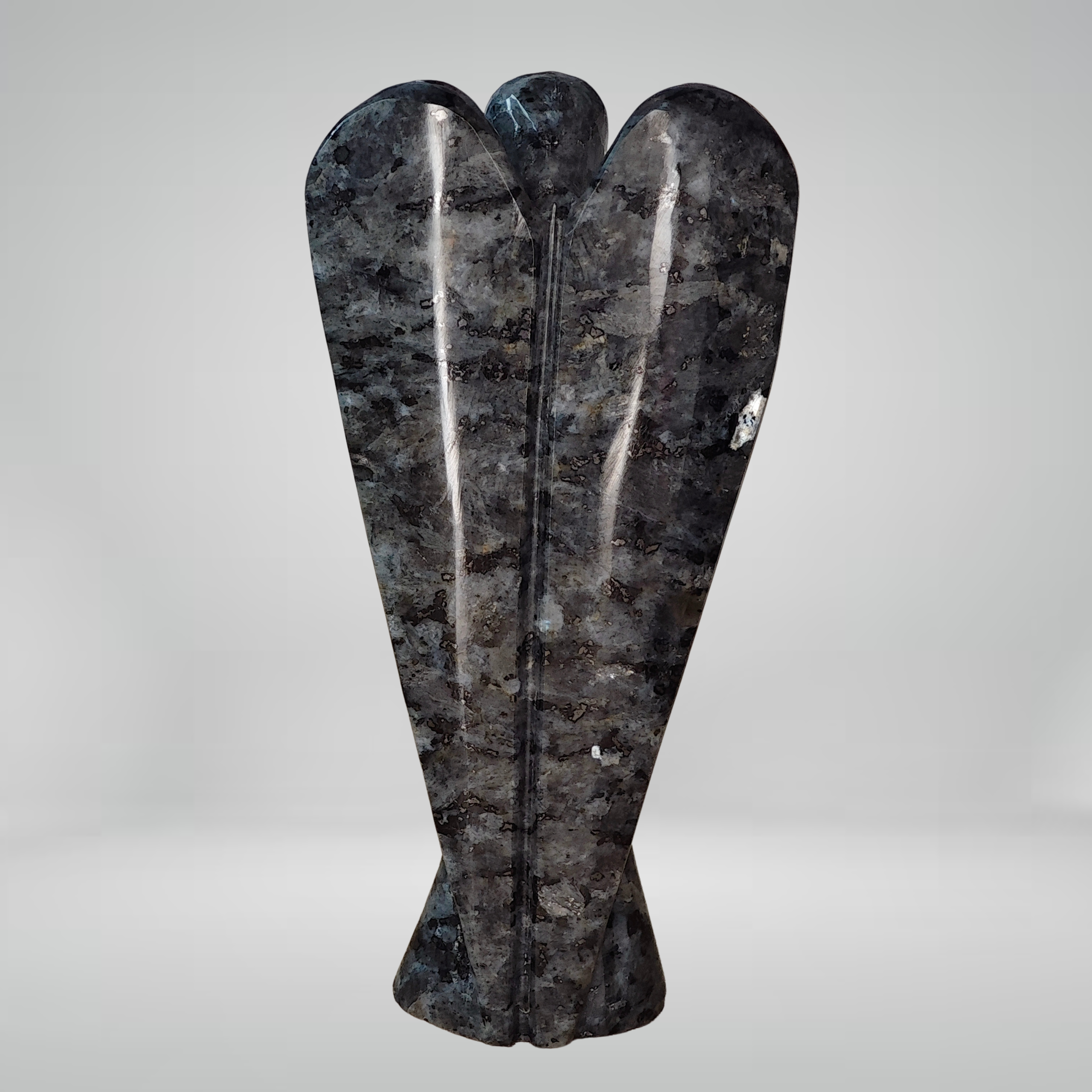 Ange Larvikite (Labradorite Noire) 10 cm - Oracles & Lunes