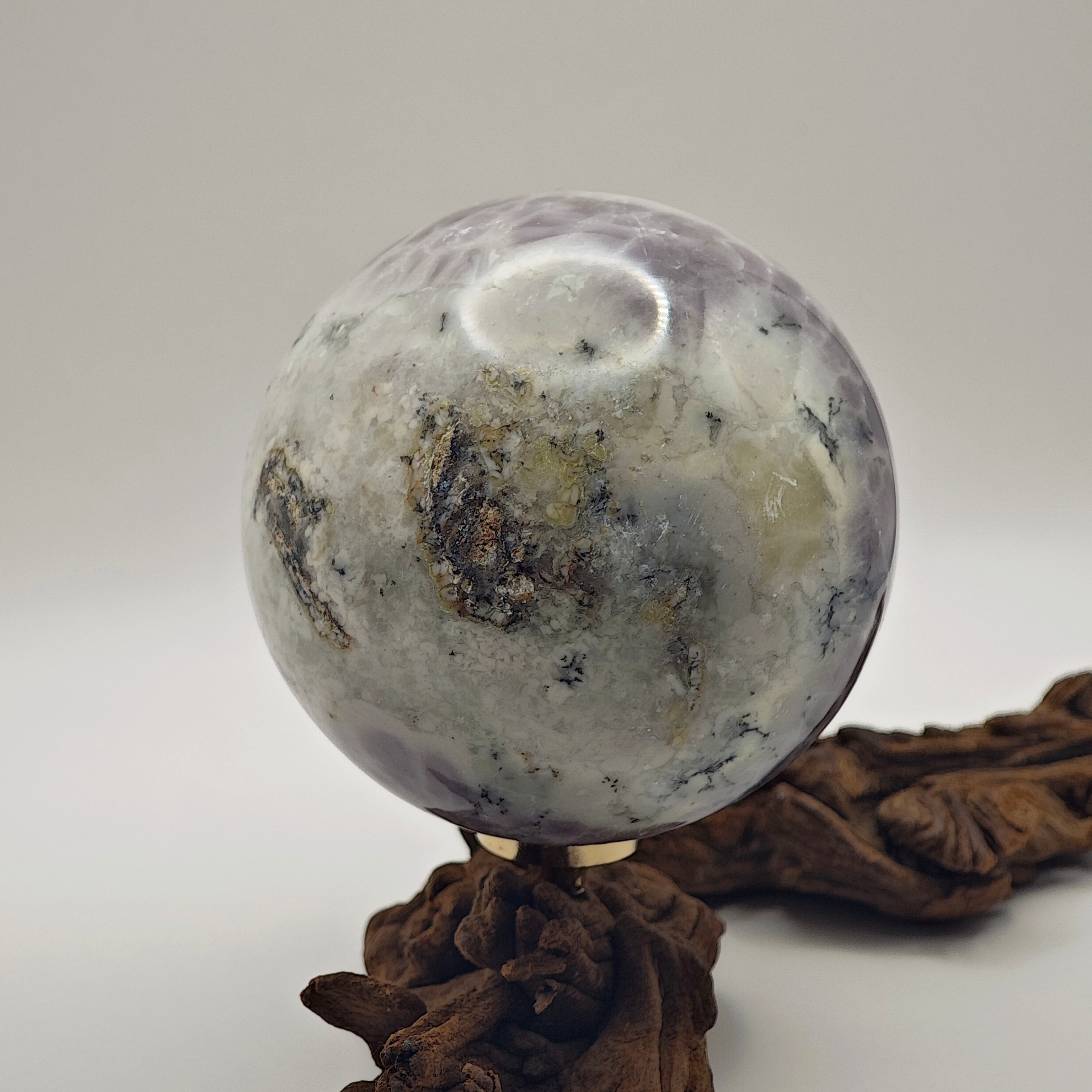 Sphère - Agate dendritique - 346g - Oracles & Lunes