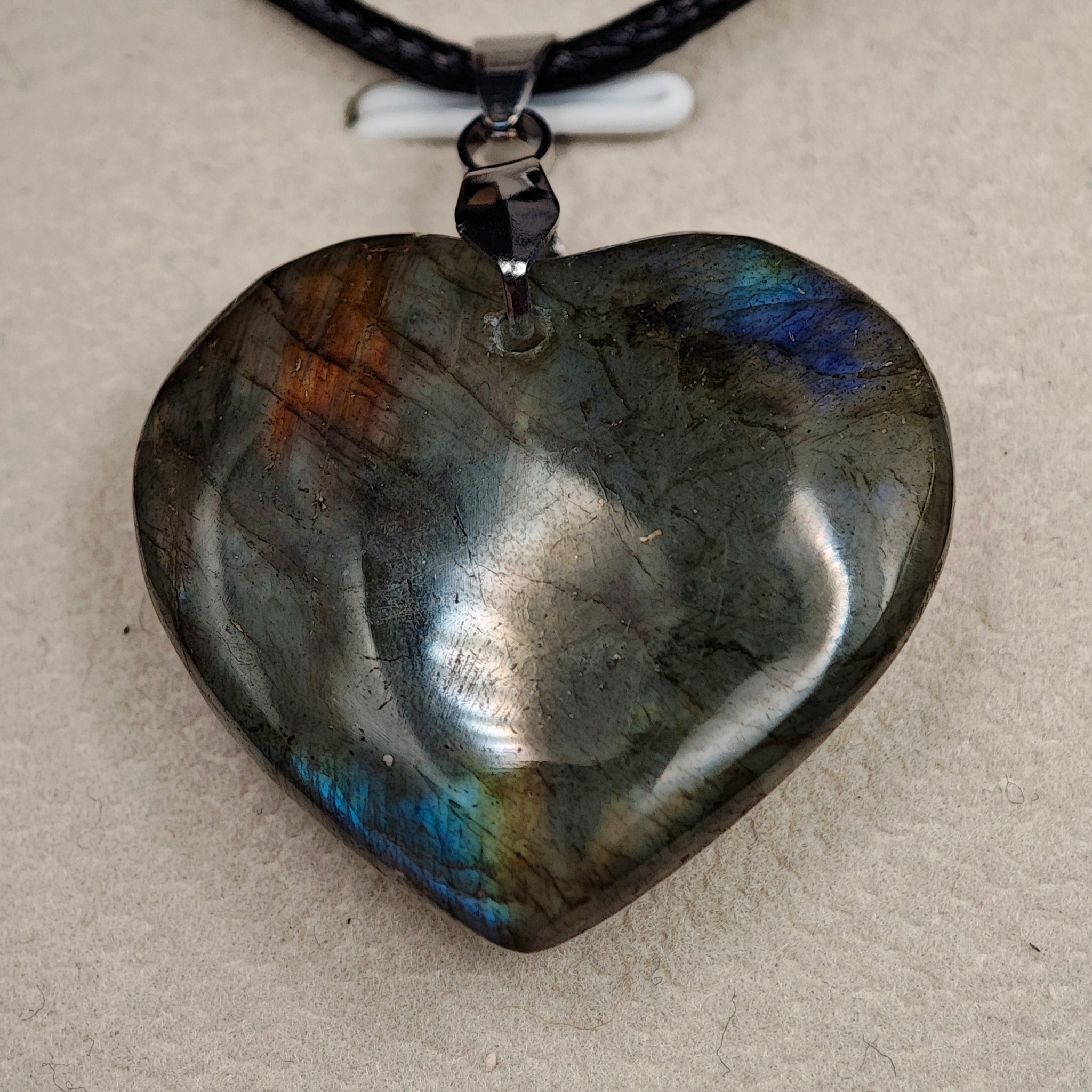Pendentif Labradorite EXTRA Cœur - Oracles & Lunes