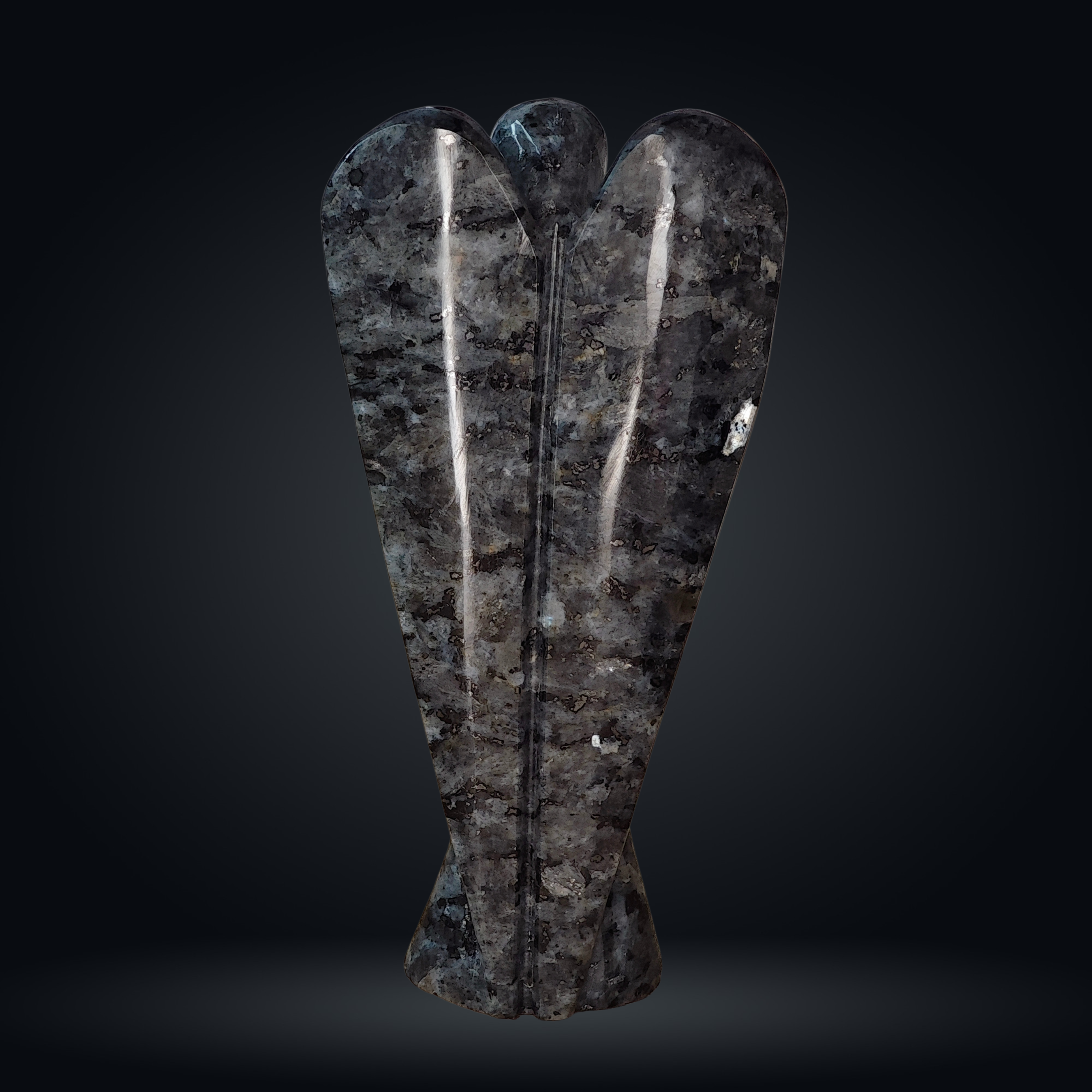 Ange Larvikite (Labradorite Noire) 10 cm - Oracles & Lunes