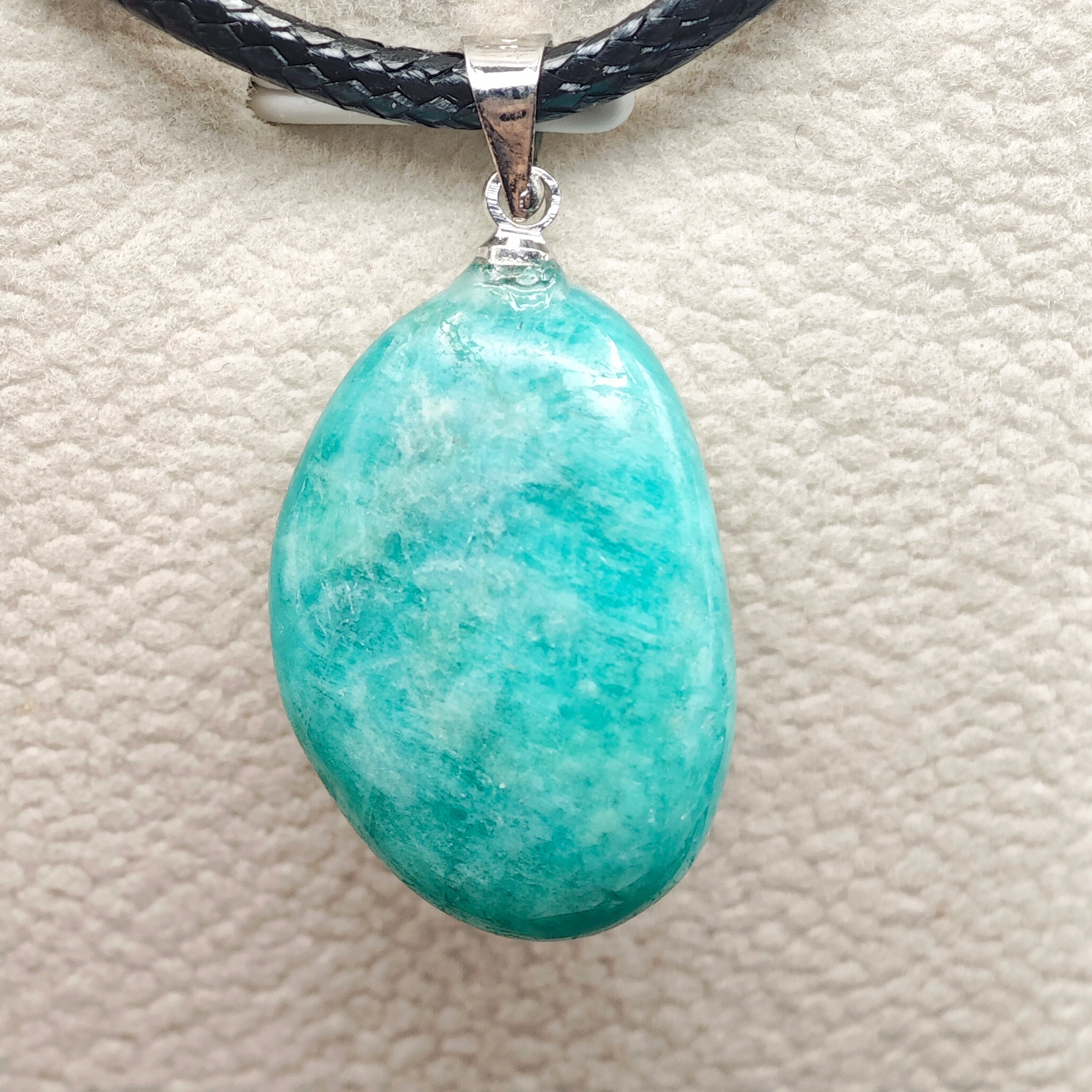 Pendentif Amazonite - AA - Pierre roulée - Oracles & Lunes