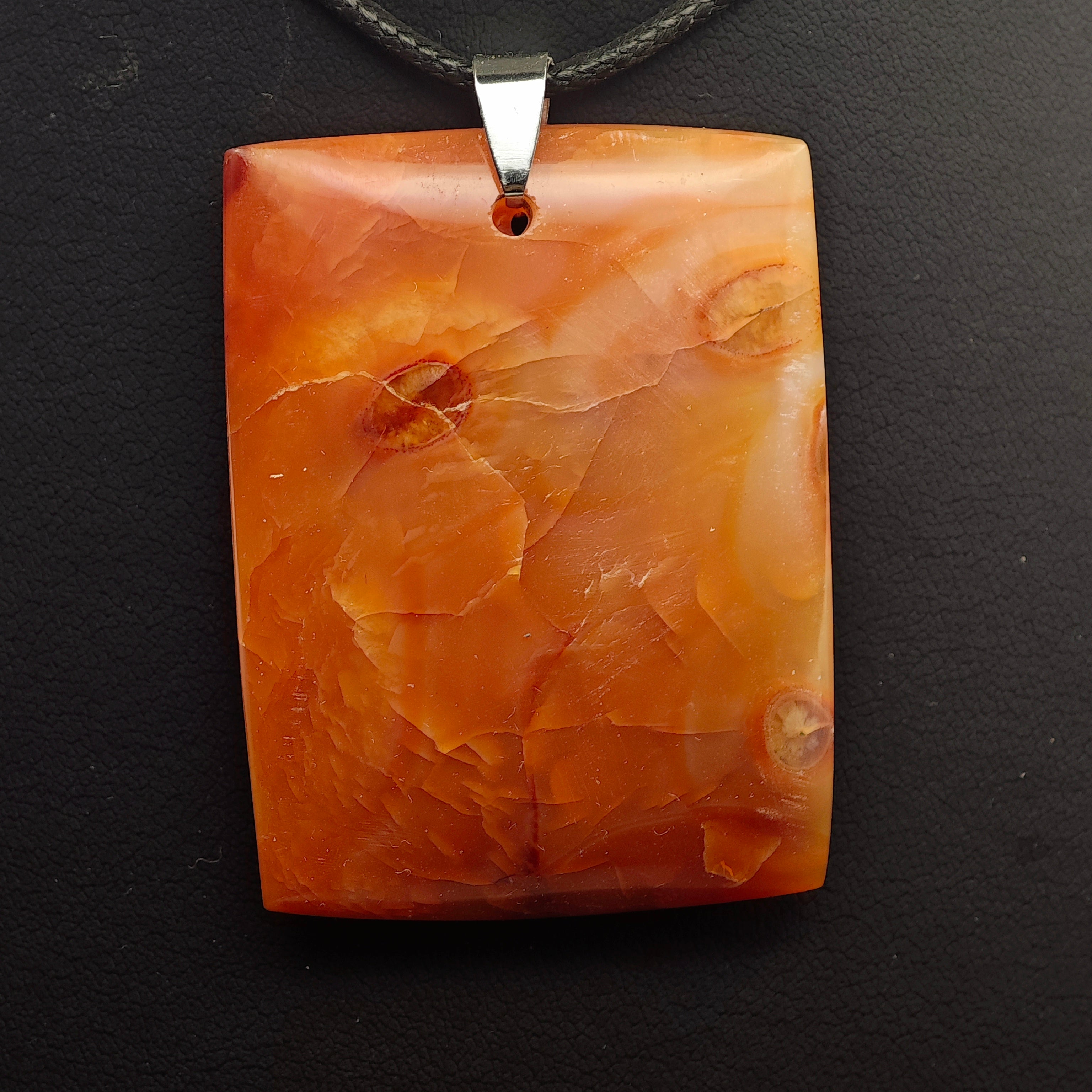 Pendentif Cornaline - A - Rectangle - Oracles & Lunes