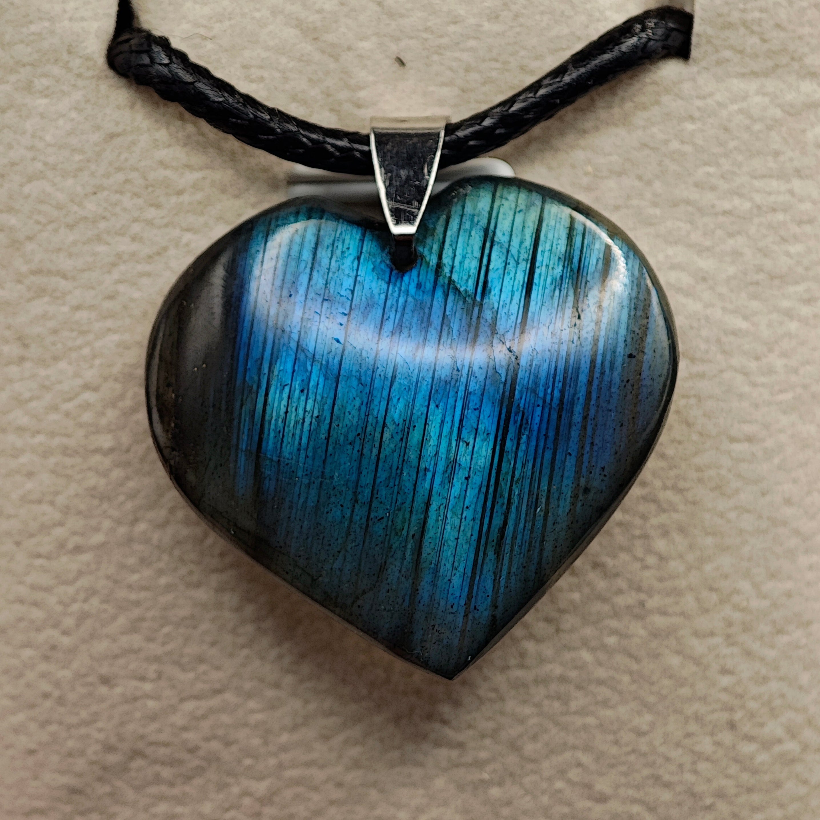 Pendentif Labradorite EXTRA Cœur - Oracles & Lunes