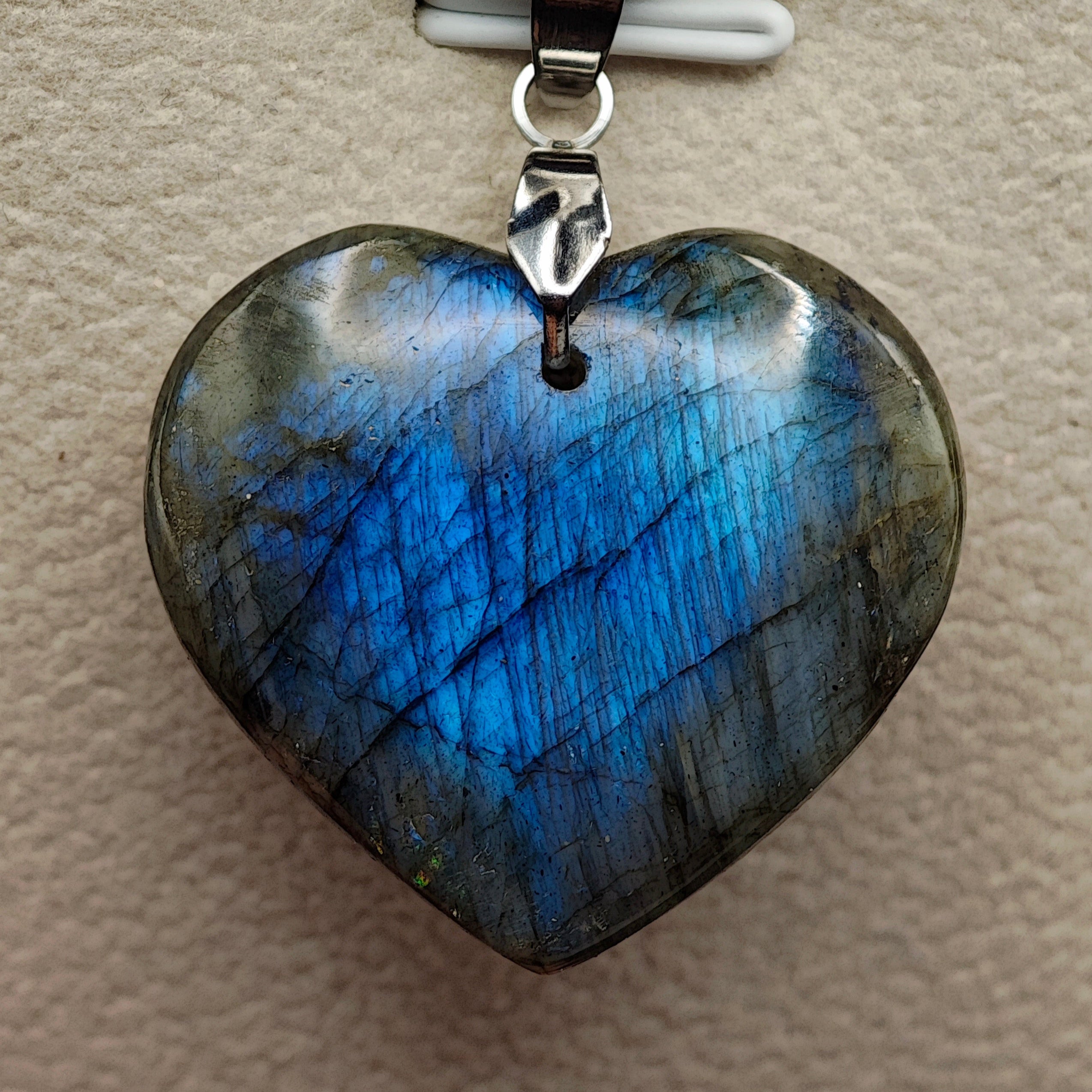 Pendentif Labradorite EXTRA Cœur - Oracles & Lunes