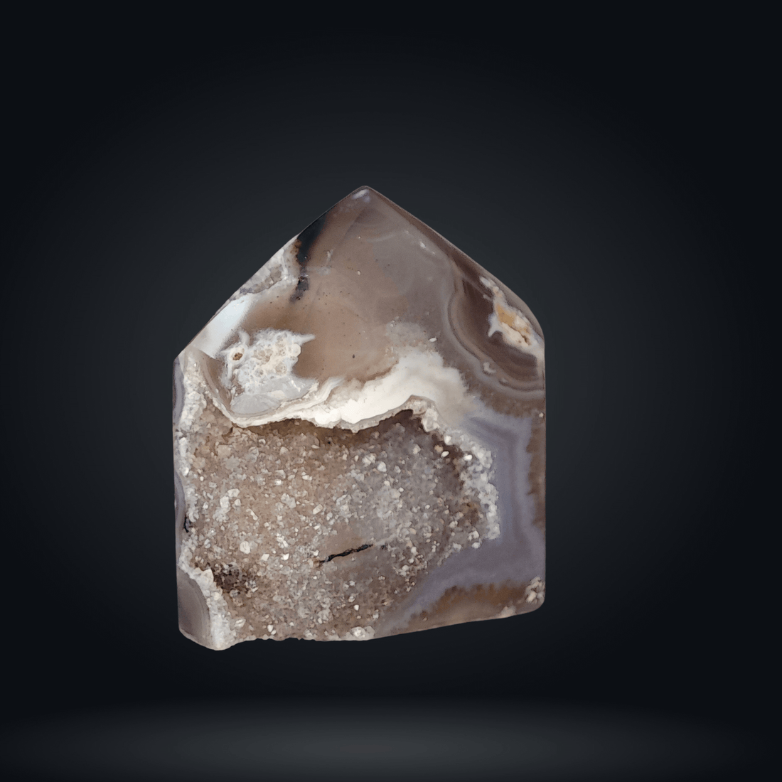 Agate avec cristallisation - Pointes - Oracles & Lunes