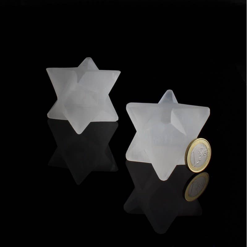Merkaba en sélénite blanche - Oracles & Lunes