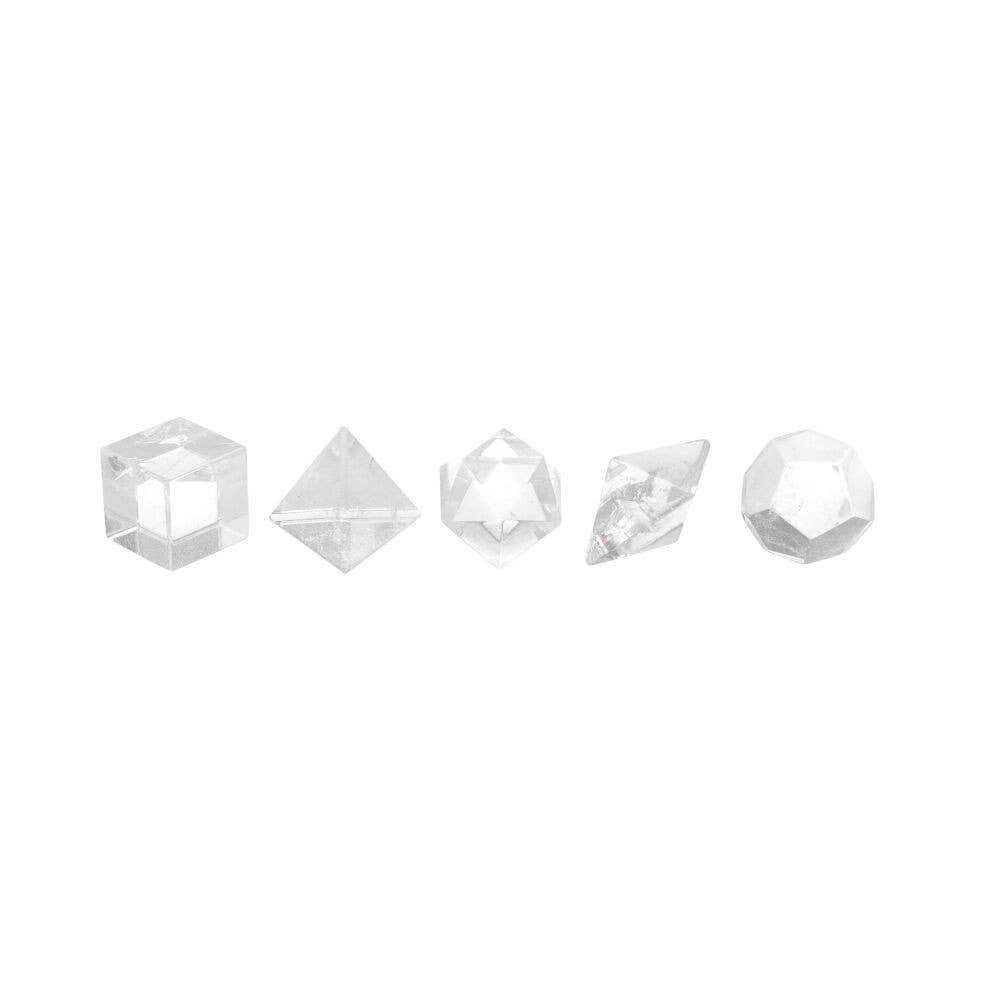 Solides de Platon serties en Cristal de Roche - 2cm - Oracles & Lunes