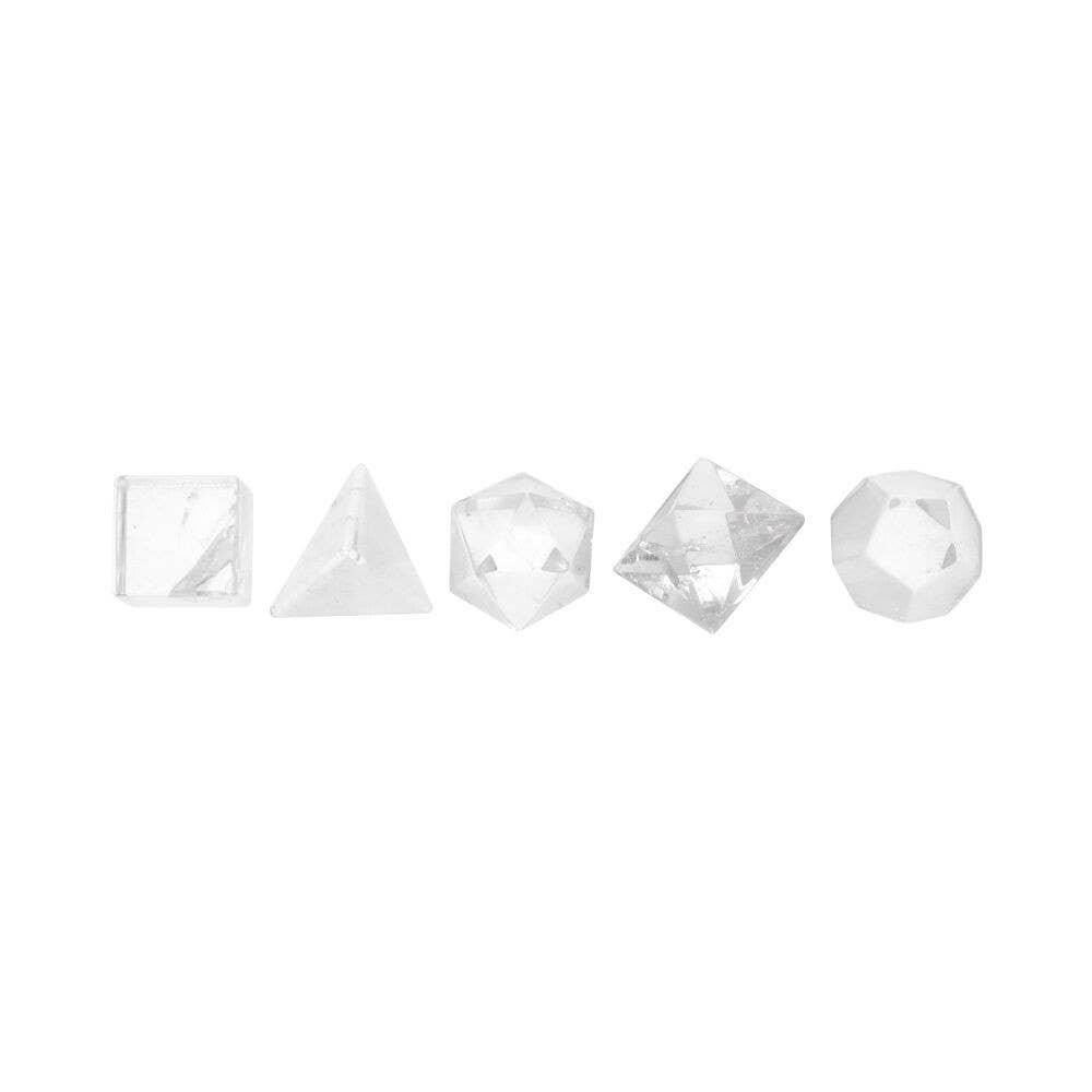 Solides de Platon serties en Cristal de Roche - 2cm - Oracles & Lunes
