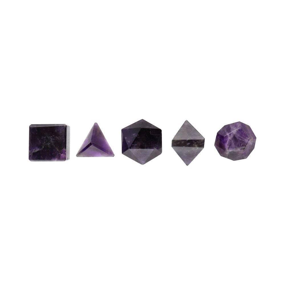Solides de Platon serties en Améthyste - 2cm - Oracles & Lunes