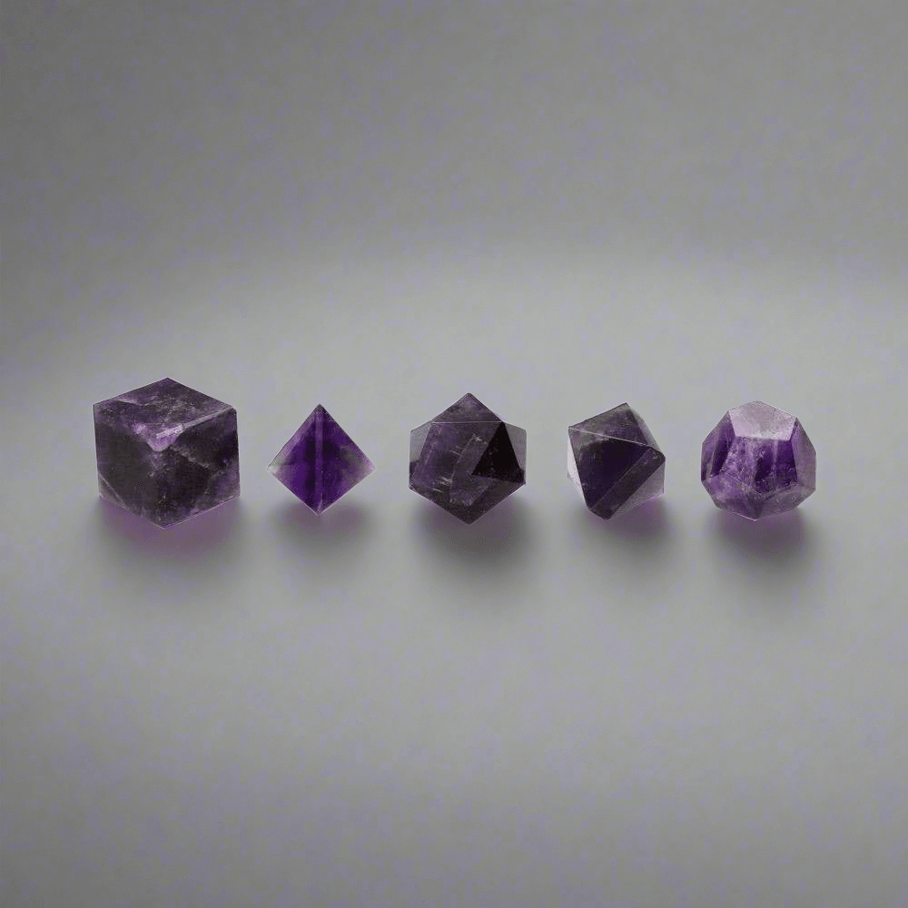 Solides de Platon serties en Améthyste - 2cm - Oracles & Lunes