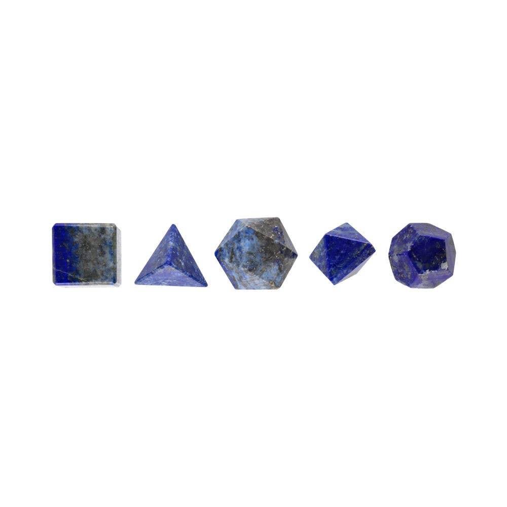 Solides de Platon sertis en Lapis-Lazuli - 2cm - Oracles & Lunes