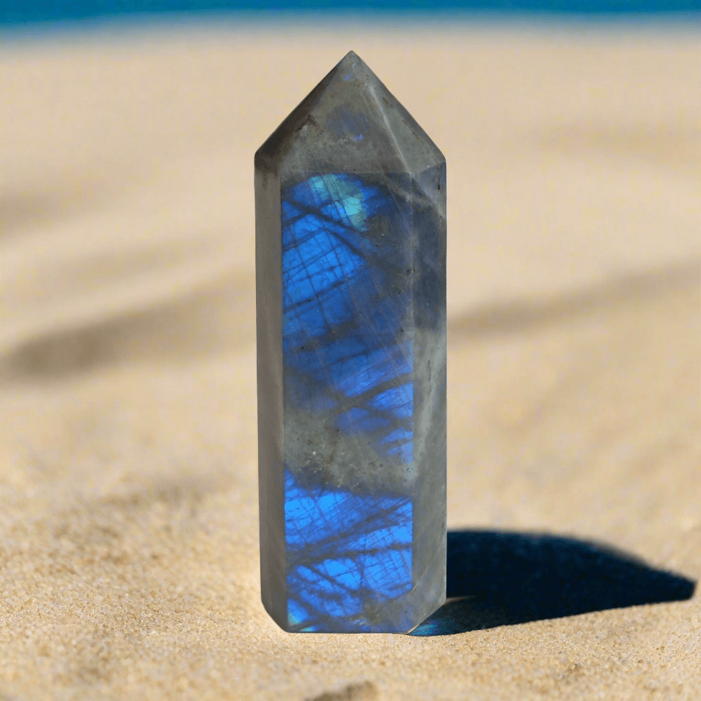 Labradorite Bleue - Pointe EXTRA - 165 g - Oracles &amp; Lunes