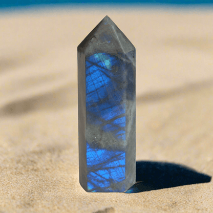 Labradorite Bleue - Pointe EXTRA - 165 g - Oracles &amp; Lunes