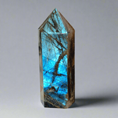 Labradorite Bleue - Pointe EXTRA - 331 g - Oracles &amp; Lunes
