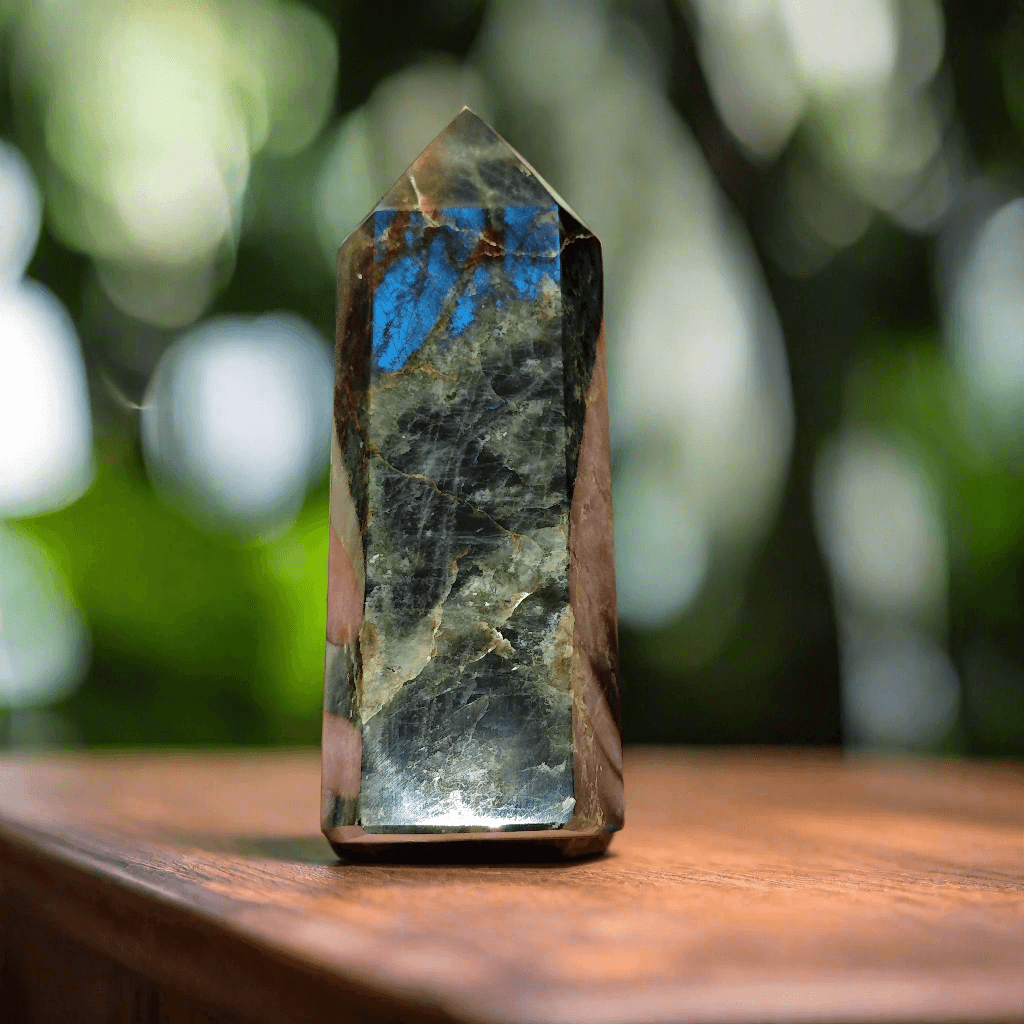Labradorite Bleue - Pointe EXTRA - 331 g - Oracles &amp; Lunes