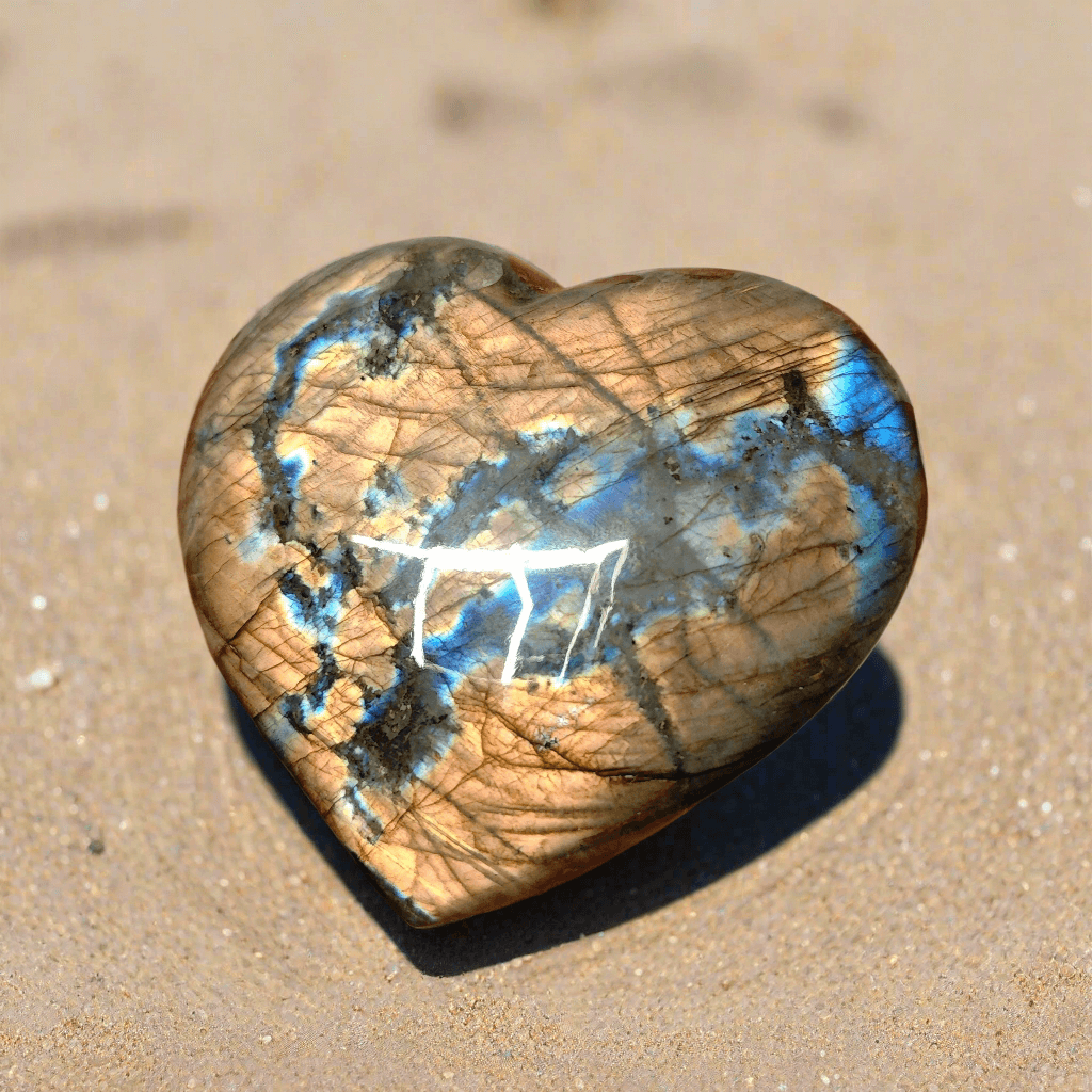Labradorite Sunset - Coeur EXTRA - 470g - Oracles &amp; Lunes