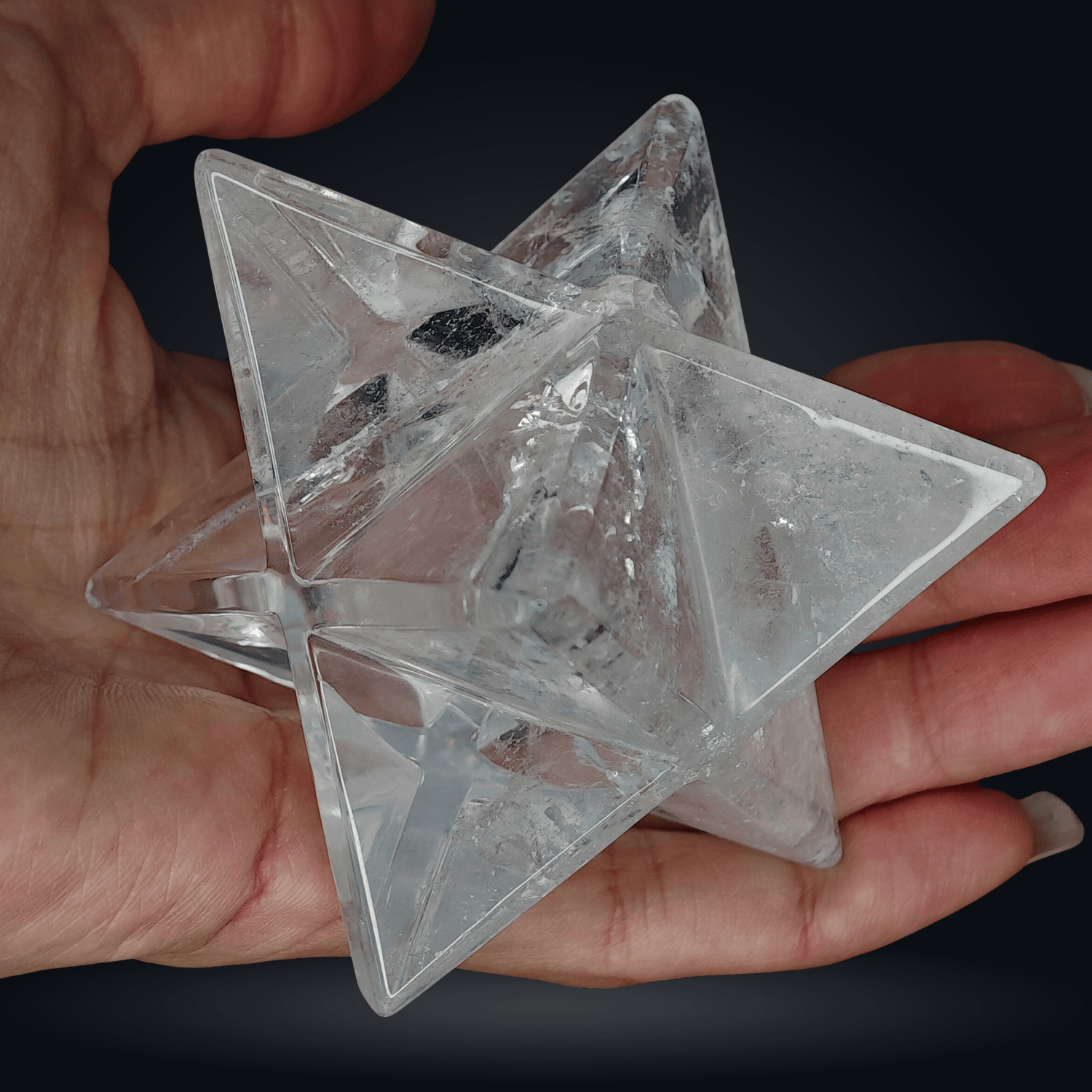 Merkaba - Quartz Hyalin - 7cm - Oracles &amp; Lunes