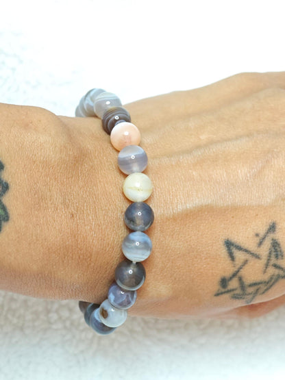 Bracelet - Agate Botswana - AA - Oracles &amp; Lunes