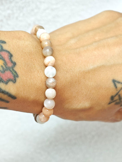 Bracelet - Pierre de Lune Multicolore - AA - Oracles &amp; Lunes