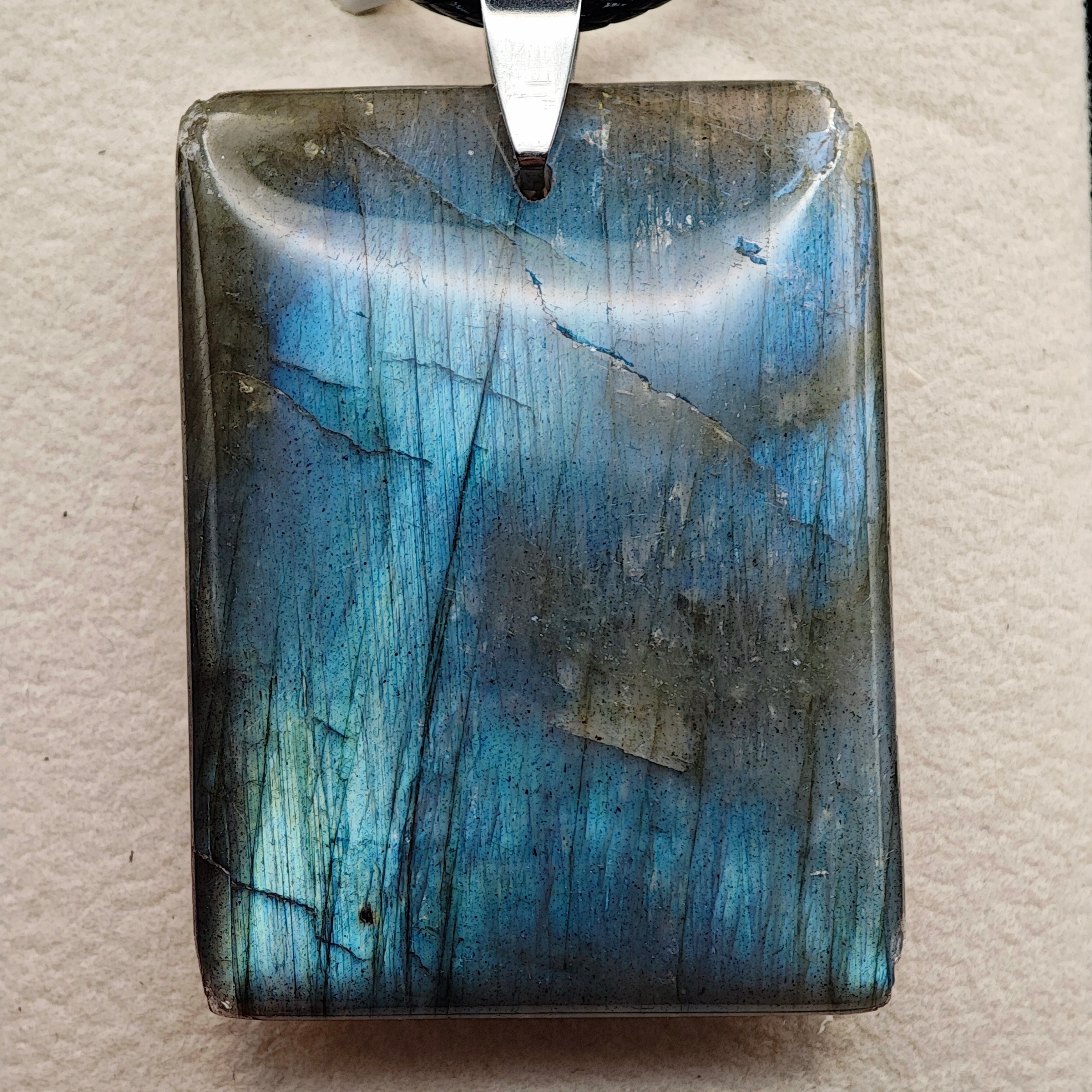Pendentif Labradorite Bleue - AA - Rectangle - Oracles &amp; Lunes