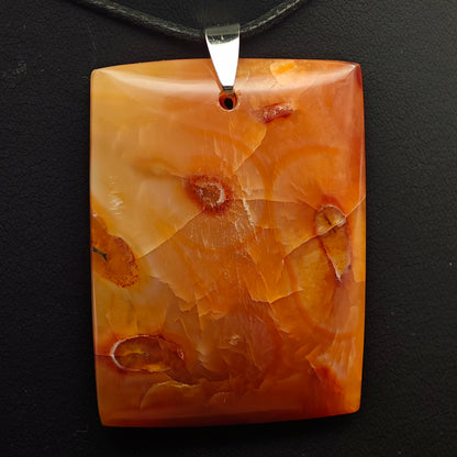 Pendentif Cornaline - A - Rectangle - Oracles &amp; Lunes