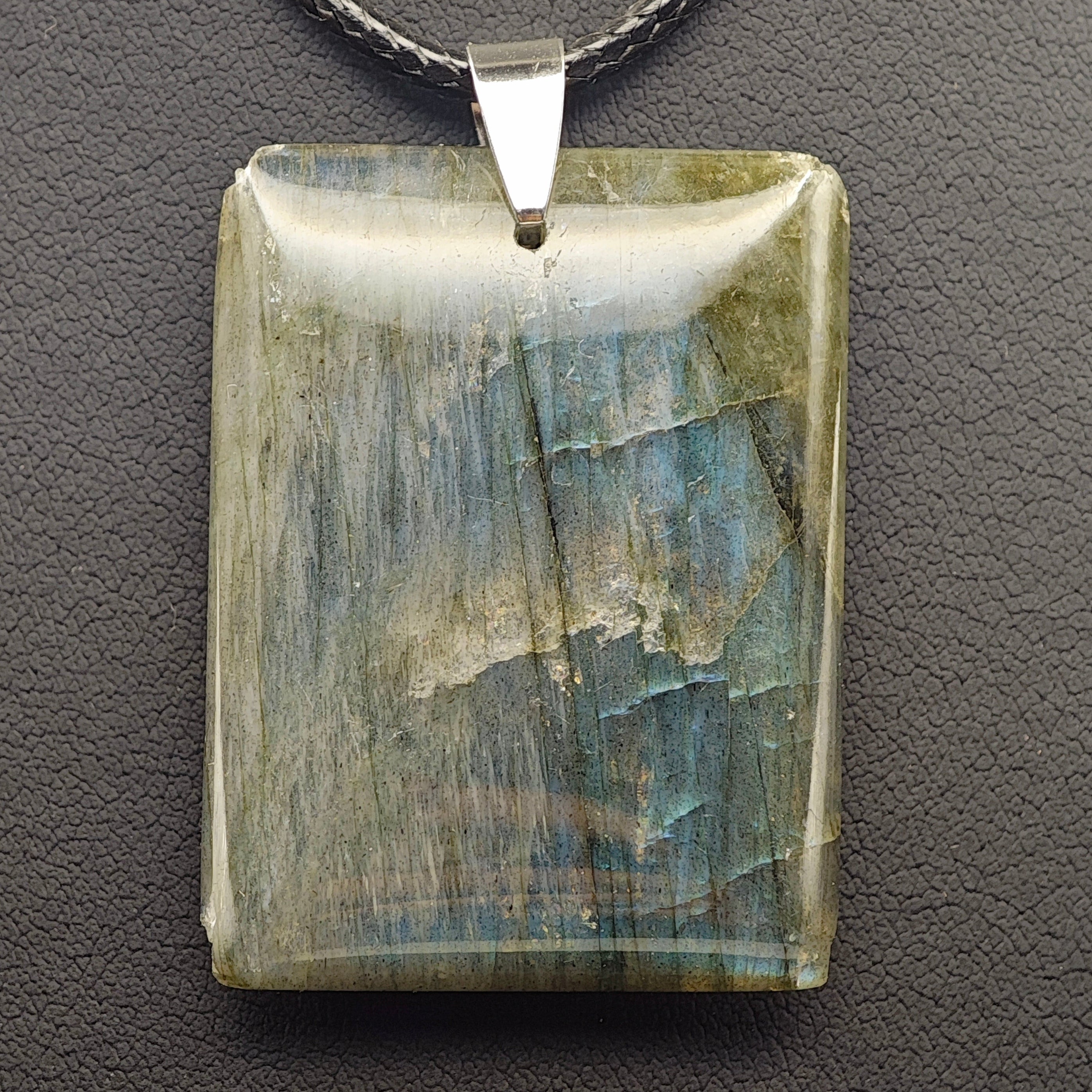 Pendentif Labradorite Bleue - AA - Rectangle - Oracles &amp; Lunes