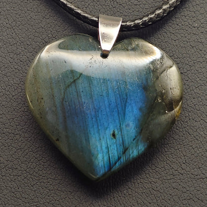 Pendentif Labradorite EXTRA Cœur - Oracles &amp; Lunes