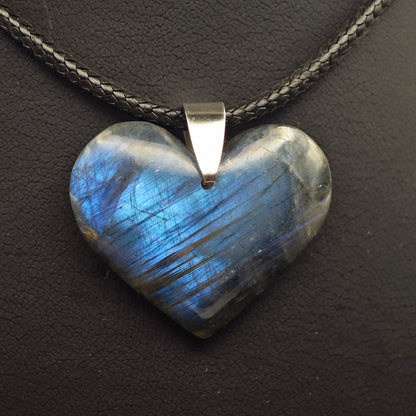 Pendentif Labradorite EXTRA Cœur - Oracles &amp; Lunes