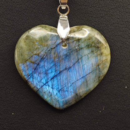 Pendentif Labradorite EXTRA Cœur - Oracles &amp; Lunes