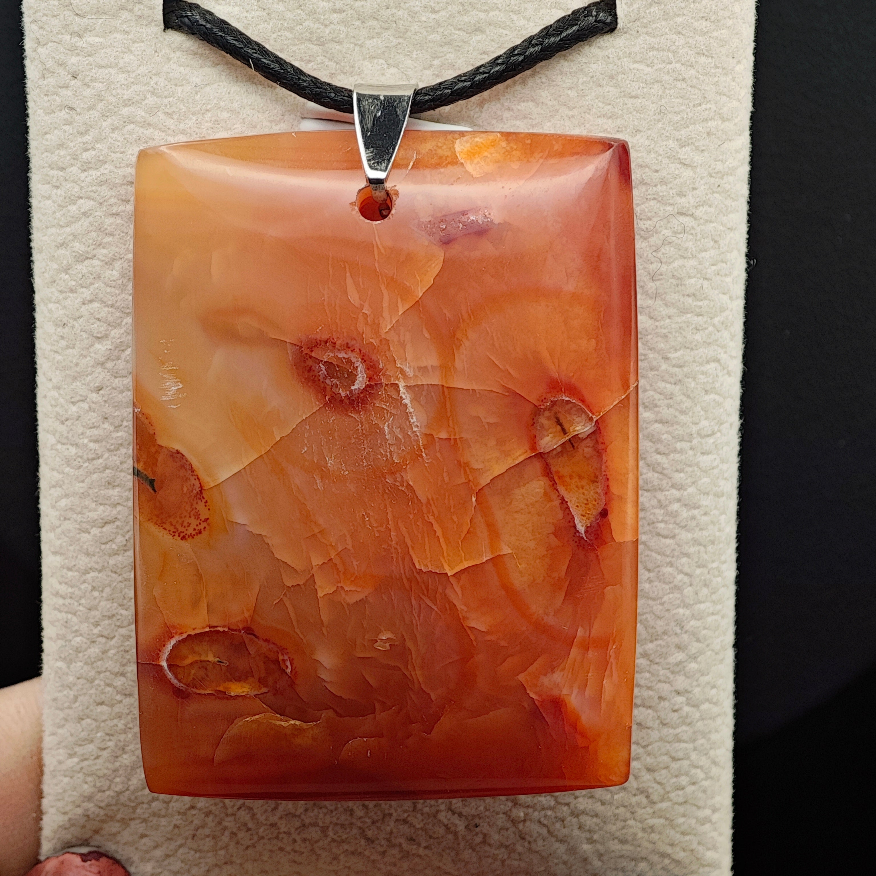 Pendentif Cornaline - A - Rectangle - Oracles &amp; Lunes