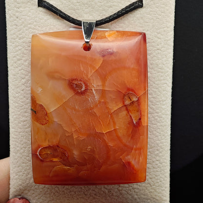 Pendentif Cornaline - A - Rectangle - Oracles &amp; Lunes