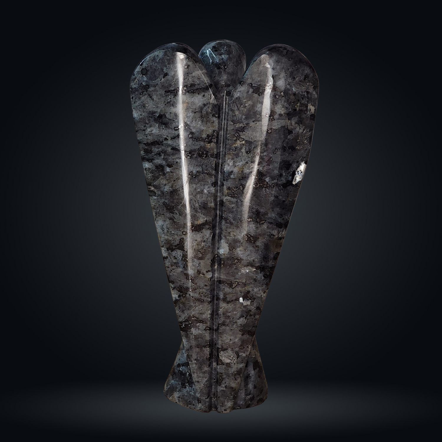 Ange Larvikite (Labradorite Noire) 10 cm - Oracles &amp; Lunes