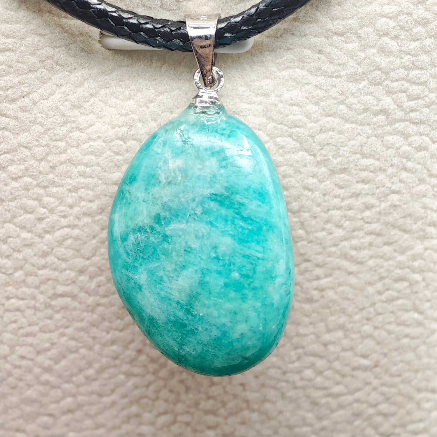 Pendentif Amazonite - AA - Pierre roulée - Oracles &amp; Lunes