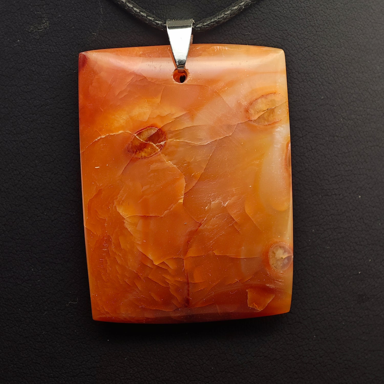Pendentif Cornaline - A - Rectangle - Oracles &amp; Lunes