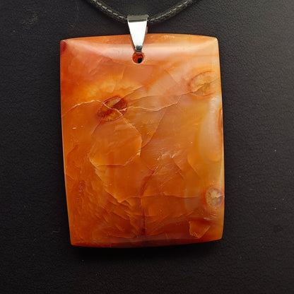 Pendentif Cornaline - A - Rectangle - Oracles &amp; Lunes
