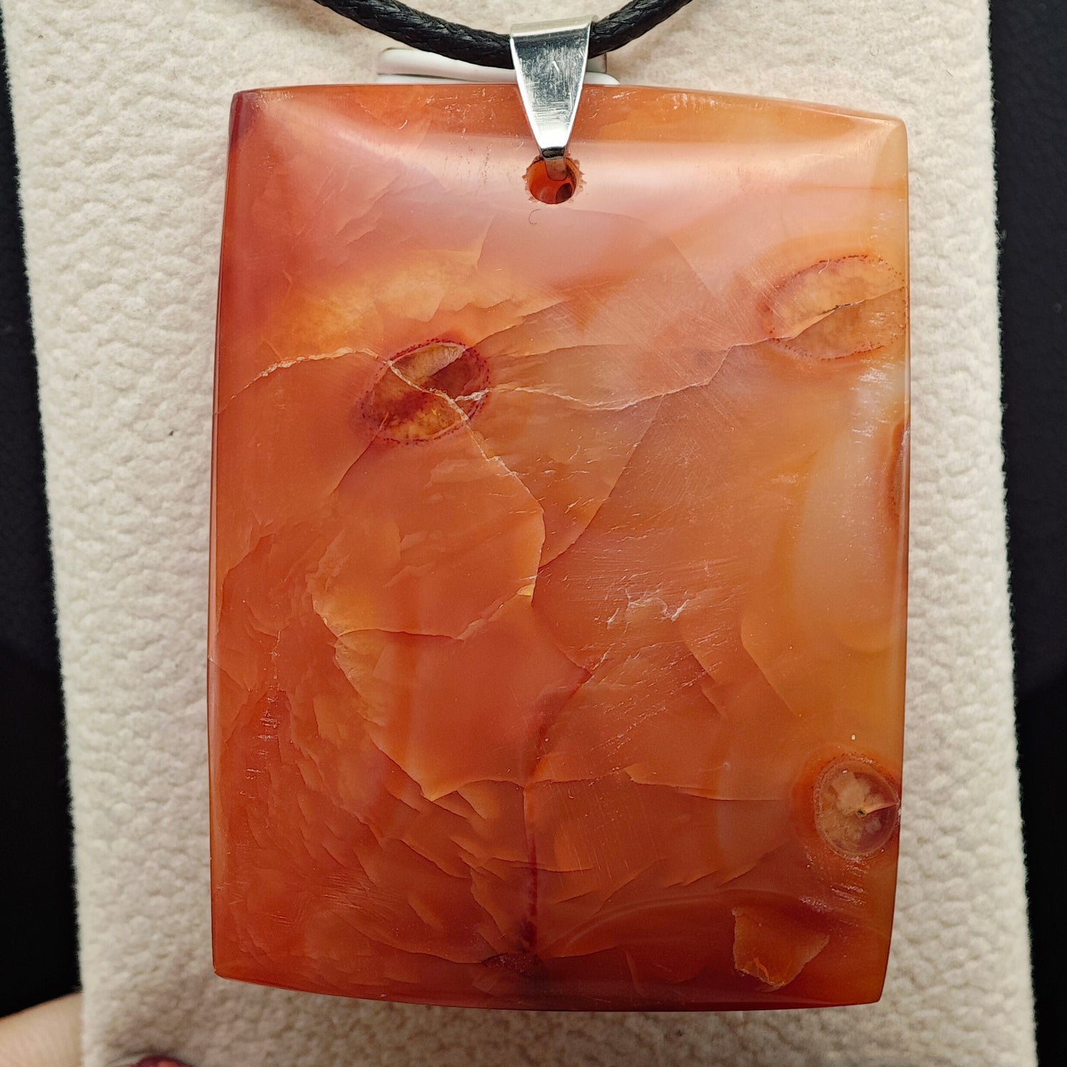 Pendentif Cornaline - A - Rectangle - Oracles &amp; Lunes