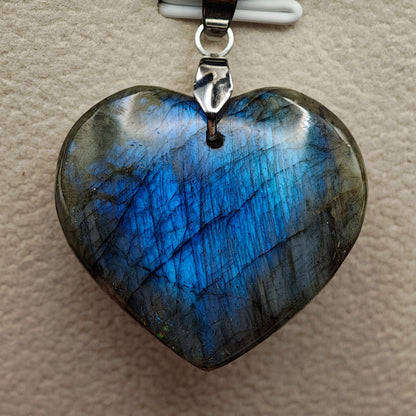Pendentif Labradorite EXTRA Cœur - Oracles &amp; Lunes