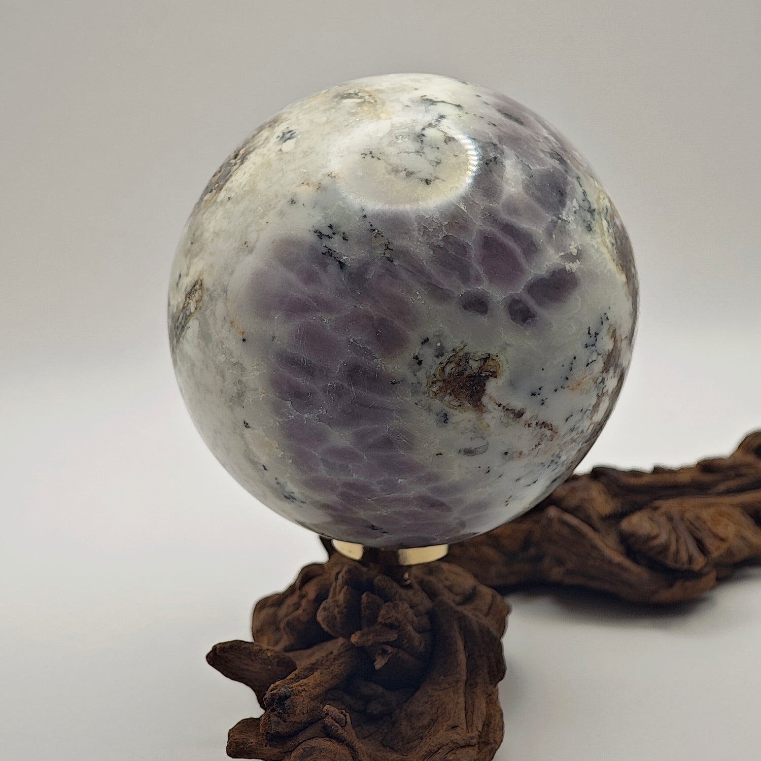 Sphère - Agate dendritique - 346g - Oracles &amp; Lunes