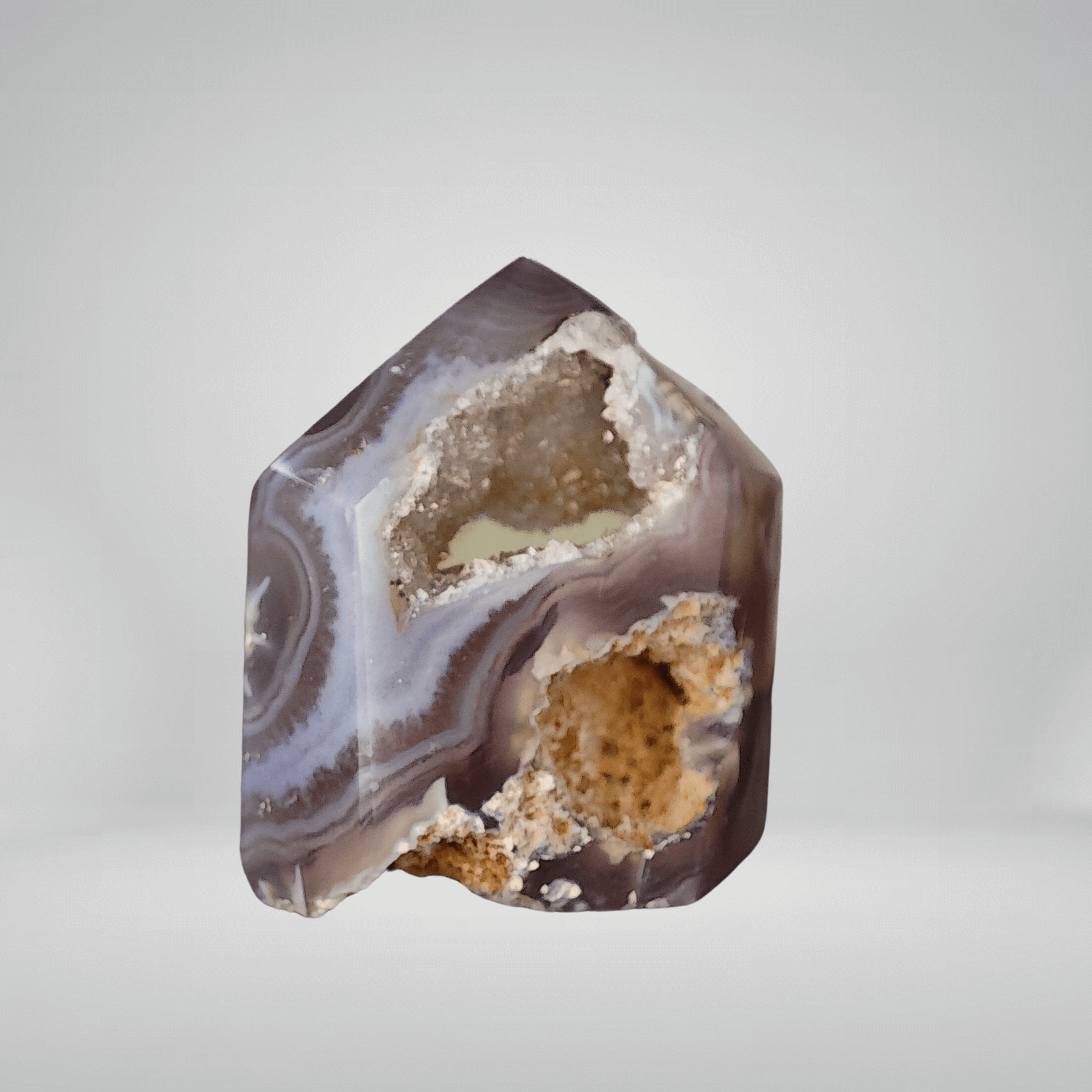 Agate avec cristallisation - Pointes - Oracles &amp; Lunes