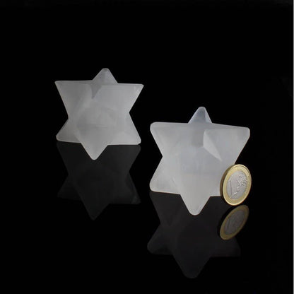 Merkaba en sélénite blanche - Oracles &amp; Lunes