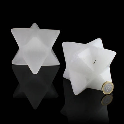 Merkaba en sélénite blanche - Oracles &amp; Lunes