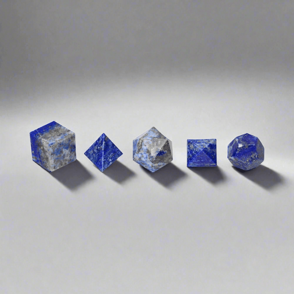 Solides de Platon sertis en Lapis-Lazuli - 2cm - Oracles &amp; Lunes