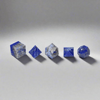 Solides de Platon sertis en Lapis-Lazuli - 2cm - Oracles &amp; Lunes